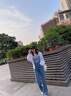 FSHE高腰直筒牛仔褲女春秋季2025年寬松顯瘦小個(gè)子垂闊腿拖地長(zhǎng)褲走女 885復(fù)古藍(lán) L 建議110-120斤左右 曬單實(shí)拍圖