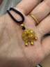 中國黃金（CHINA GOLD）平安鎖黃金項(xiàng)鏈男女足金吊墜長命鎖掛墜情人節(jié)送生日禮物嬰兒寶寶 平安鎖項(xiàng)鏈【黑繩】約4.1g 曬單實(shí)拍圖