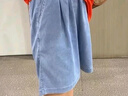 浪莎天絲牛仔短褲女夏季薄款高腰垂感百搭顯瘦休閑褲子寬松闊腿五分褲 淺藍色【升級萊賽爾冰涼面料】 L 【適合111-120斤】 曬單實拍圖