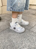 泰蘭尼斯初秋幼兒園室內(nèi)鞋透氣軟底兒童帆布鞋包頭學(xué)步機(jī)能鞋銀色25 曬單實(shí)拍圖