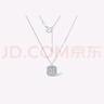 周六福PT950鉑金項鏈女爆閃方糖白金吊墜B0615211 約4.24g 40+5cm 曬單實拍圖