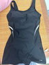 李寧（LI-NING）游泳衣女士保守連體平角專(zhuān)業(yè)競技訓練大碼防曬修身顯瘦泡溫泉泳裝 素黑【泳帽套裝】 L 【身高160-165體重50-55】 曬單實(shí)拍圖