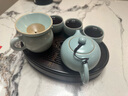 尋汝汝窯旅行茶具套裝陶瓷便攜功夫帶茶盤公道杯茶濾天青色汝瓷高檔 大西施壺(280ml)旅行套裝+茶盤 曬單實(shí)拍圖