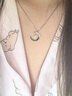 timebetter月亮項鏈小眾設計925銀鎖骨鏈吊墜浪漫水滴生日禮物免費刻字 銀項鏈 默認1 曬單實(shí)拍圖