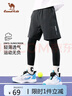 駱駝兒童運動(dòng)健身長(cháng)褲假兩件高彈速干褲子冰感男童 曬單實(shí)拍圖