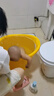 babyjianle寶寶泡澡桶可坐兒童洗澡游泳桶嬰兒浴盆浴桶可坐家用浴缸全身澡盆 特厚亮黃色一體凳可愛(ài)兔款0-6歲 曬單實(shí)拍圖