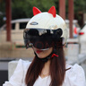 野馬3c認證頭盔電動(dòng)摩托車(chē)半盔女夏季電瓶車(chē)防曬透氣女生可愛(ài)安全帽 卡其樂(lè )樂(lè )兔黑粉耳短淺茶 均碼（大小可調節） 曬單實(shí)拍圖