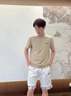 倉石一樹 KAZUKI KURAISHI潮牌韓版休閑短褲男士2025夏季簡約時(shí)尚寬松壓花五分褲潮 白色 M 曬單實(shí)拍圖