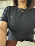FILA FUSION斐樂潮牌女子針織連衣裙2025夏季新款時尚不規(guī)則T恤裙 正黑色-BK XL 175/92A/XL 曬單實拍圖