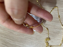 六福珠寶足金車(chē)花珠拼接金珠黃金項鏈鎖骨素鏈 計價(jià) F63TBGN0052 3.93克(含工費409元) 曬單實(shí)拍圖