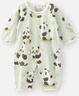 嬰蓓依嬰兒連體衣服春秋夏季新生兒竹棉長(cháng)袖哈衣滿(mǎn)月寶寶空調服包屁衣 抱抱竹熊 73cm 曬單實(shí)拍圖