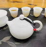 半苑香陳公端大師冰種玉瓷茶具套裝和田玉羊脂玉白瓷蓋碗茶壺茶杯茶洗 和田玉瓷12入蓋碗(禮盒裝) 15件 曬單實(shí)拍圖