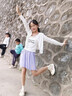 班尼路女童夏季套裝運(yùn)動(dòng)裙褲2025新款女孩涼感速干短袖洋氣短褲裙子夏裝 白BN花雨小兔X+紫BN蝴蝶結(jié)兔XS 110 【推薦體重30-37斤】 曬單實(shí)拍圖