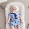 班喜迪嬰兒衣服夏季薄款夏日嬰幼兒女寶寶連體衣公主包屁衣夏裝外出爬服 藍(lán)色 66cm 曬單實(shí)拍圖