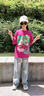 卡兔藍(lán)貓（KATULANMAO）女童夏裝套裝2024新款女大童兒童短袖T恤闊腿褲夏季牛仔褲兩件套 爆炒火龍果色套裝 150 曬單實拍圖