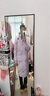 鴨鴨（YAYA）羽絨服女款2024年新品撞色長款連帽韓版時尚休閑加厚保暖鴨絨外套 紫色 S 曬單實拍圖
