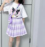 哈羅小黃鴨（G.DUCKKIDS）庫洛米裙子女童夏季2025新款兒童學(xué)院風(fēng)連衣裙女孩夏裝短袖jk套裝 MJBB庫洛米學(xué)院風(fēng)裙子jk套裝紫色 90 cm 曬單實(shí)拍圖