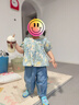 INSBOBO女童套裝寶寶夏裝2025夏季新款女寶童裝兒童襯衫兩件套潮 藍(lán)綠 100 適合身高90-100CM 曬單實(shí)拍圖
