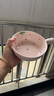 草莓陶瓷碗勺家用高顏值米飯碗少女心甜品碗釉下彩餐具套裝 【1個(gè)裝】淺粉草莓手柄碗 曬單實(shí)拍圖