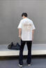 Cebrodz法國 牛仔褲男復(fù)古美式vibe秋冬微喇高街褲子男水洗修身直筒男褲 黑色 L 曬單實拍圖