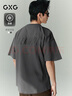 GXG男裝 圓領(lǐng)T恤雙色背后印花上衣涼感短袖針織 2025夏季新品 深灰色 L 曬單實(shí)拍圖