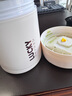 304不銹鋼早餐杯帶蓋勺女生早餐粥杯湯壺豆?jié){便攜式外帶杯子水杯 奶白580ml【304內(nèi)膽】+折疊勺 曬單實(shí)拍圖