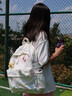 Walker Shop學(xué)生書(shū)包女2025新款時(shí)尚甜美小學(xué)生雙肩包女初中生大容量背包 白色 星星掛件+毛球掛件 曬單實(shí)拍圖