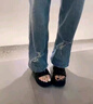 星期六女鞋黑色厚底拖鞋外穿2025配裙子時(shí)尚亮片涼拖鞋海邊沙灘鞋子女 黑色 38 曬單實(shí)拍圖