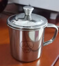 onlycook不銹鋼杯水杯子 嬰幼兒童寶寶杯牛奶杯早餐杯316L  帶蓋熊貓260ml 曬單實(shí)拍圖