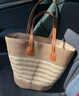 沐霓2026夏季新款法式田園風(fēng)ins草編包大容量單肩包海邊沙灘包編織包 草編包卡其色36*8*27 曬單實(shí)拍圖