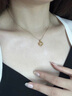 BOGLIA項鏈女愛心999足金黃金鑲鉆吊墜鎖骨鏈情人節(jié)生日禮物送老婆 足金怦然心動項鏈 曬單實拍圖