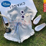 迪士尼（Disney）童裝短袖短褲套裝夏裝兒童裝衣服寶寶洋氣運(yùn)動服中小童孩子兩件套 灰色花邊套裝 敲可愛好質(zhì)量 110 曬單實(shí)拍圖