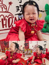 G.DUCKKIDS周歲女寶寶禮服夏季嬰兒紅色唐裝抓周衣服生日薄款公主裙女童旗袍 紅色單裙子 80 建議體重21斤內(nèi) 曬單實拍圖