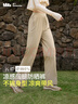 蕉下（beneunder）休閑褲女裝高腰夏季冰涼寬松顯瘦褲子涼感闊腿防曬褲AL22924 漠北咖 XL 曬單實(shí)拍圖