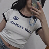 妙奕嘉白色短袖潮流t恤女衣服夏季新款2025年上衣正肩減齡百搭短款純欲 圓領(lǐng)撞色字母短T恤【白色】 M 【建議95-108斤】 曬單實(shí)拍圖