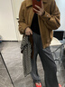 MSBEAST野獸小姐 復古擦色絨面羊皮翻領馬鞍肩工裝皮夾克外套 丨雙星皮衣 黑棕色-高定擦色植鞣綿羊皮 S 曬單實拍圖