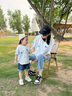幼歌（YOUGE）夏季新款嬰幼兒海洋冰瓷棉短袖親子t恤清涼牛仔褲套裝潮 牛仔藍短褲 90 cm 曬單實(shí)拍圖