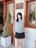 Teenie Weenie小熊T恤女2025春夏新款甜酷潮流活力捏褶圓領短袖T恤打底衫上衣 中灰色 S 曬單實拍圖