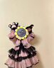 G.DUCKKIDS女童連衣裙可愛貓咪二次元公主裙萬圣節(jié)cos服裝兒童露娜貓洛麗塔 黑粉色單裙子 100 曬單實(shí)拍圖
