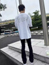 畫枕眠（HUAZHENMIAN）2025新款美式黑色牛仔褲男款夏季高街褲子顯瘦修身彎刀微喇褲長褲 黑色 XL 曬單實拍圖