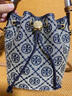 湯麗柏琦（Tory Burch）T MONOGRAM 25年專柜新款 提花斜挎水桶包女包 TB女包 七夕禮物 迷你海軍藍(lán)166415-405 新款 曬單實拍圖