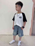 G.DUCKKIDS男童夏裝牛仔短褲2024新款韓版兒童褲子痞帥男孩夏季薄款大童中褲 牛仔藍(lán) 150 曬單實拍圖