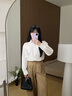 茵曼幸運(yùn)如意通勤府綢襯衫2025秋季女裝新款法式簡(jiǎn)約寬松長(zhǎng)袖襯衣 珍珠白 （領(lǐng)口有紐扣） M 曬單實(shí)拍圖