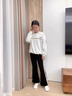 小豬彼特女童喇叭褲秋季2025新款兒童春秋黑色微喇褲子女大童運動(dòng)薄款秋裝 15140黑色 【棉質(zhì)·喇叭褲】 170 cm 曬單實(shí)拍圖
