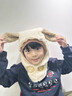 oein兒童防風(fēng)帽子圍巾一體冬天騎行男女童護耳一體套頭帽擋風(fēng)加厚保暖 米色-長(cháng)耳兔（面罩可拆卸） 均碼（適合2-8歲） 曬單實(shí)拍圖