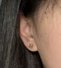 周六福（ZLF）  18K金耳釘雪花玫瑰金簡約耳飾送女友七夕禮物 一對 曬單實拍圖