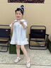班喜迪女童連衣裙夏季新款洋氣女寶寶學(xué)院風(fēng)夏日公主裙夏裝短袖兒童裙子 藍(lán)色 100 曬單實(shí)拍圖