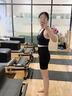 豬小耙（ZHUXIAOPA）瑜伽短褲褲三分褲無縫高腰提臀蜜桃臀夏季跑步短褲健身短褲女 黑色 L 曬單實拍圖