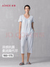 愛(ài)慕睡衣女夏季莫代爾帶杯短袖可外穿家居套裝AM46A861 M 曬單實(shí)拍圖