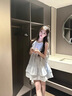 瑜尚臻品無袖掛脖連衣裙小個子娃娃裙溫柔風(fēng)超仙絕美漂亮裙子露肩甜美短裙 【藍(lán)色】M 曬單實(shí)拍圖
